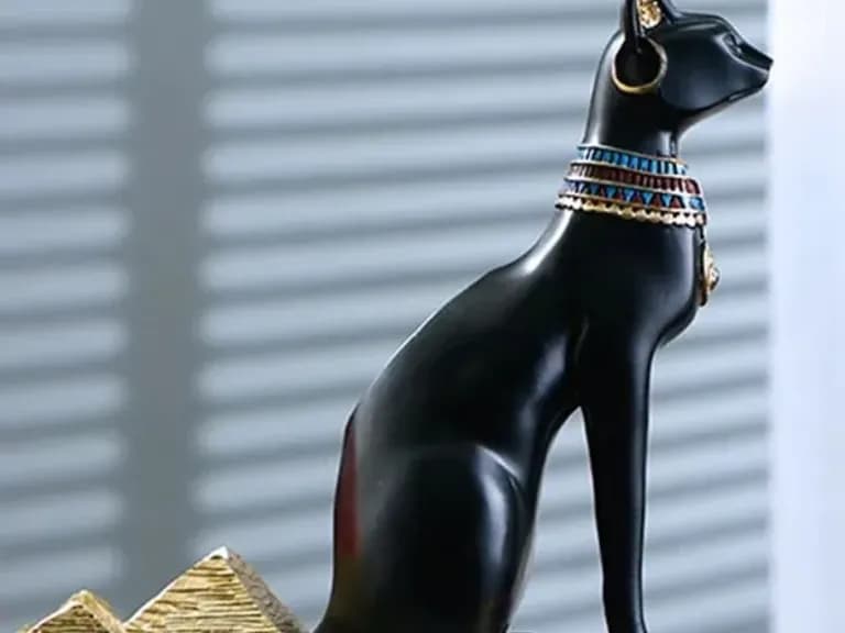 СТАТУЭТКА ПОДСТАВКА ДЛЯ ВИНА EGYPTIAN CAT 25CM